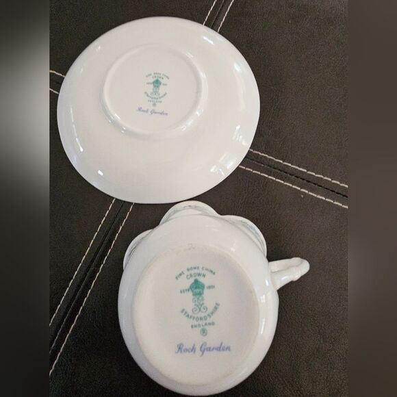 Vintage Crown Staffordshire Rock Garden Bone China Cup And Saucer - Picture 6 of 8
